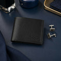 Men's Bifold Wallet with Metal Cufflinks